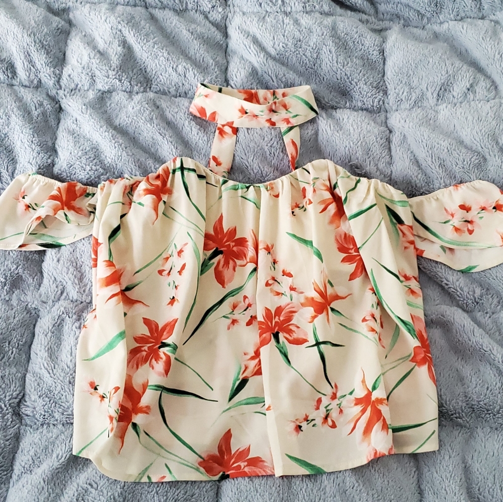 Flowy Off Shoulder Top with Choker - NWT